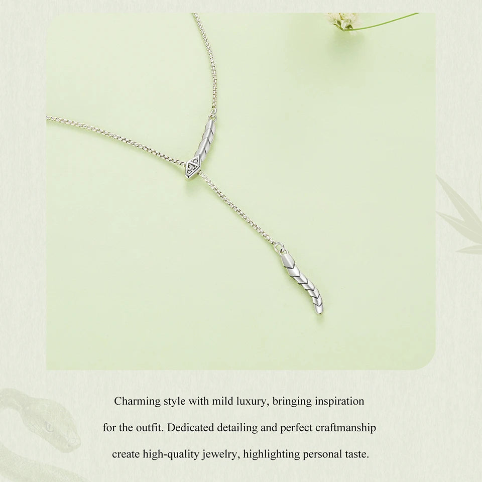 925 Sterling Silver Snake Pendant Necklace - Gothic-Inspired jewellery for Women - Necklaces