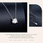 Radiant 1ct Moissanite Sterling Silver Pendant Necklace Necklaces