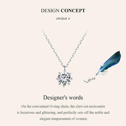 Dazzling 0.8ct Moissanite Sterling Silver Pendant Necklace - Necklaces