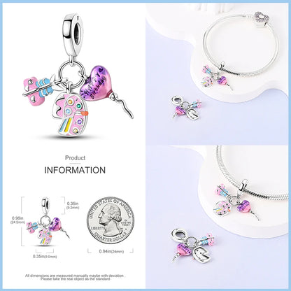 Festive Fun Sterling Silver Birthday Charm - Charms