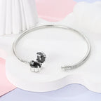 Elegant Snowflake Clasp Sterling Silver Bracelet Charm Bracelets