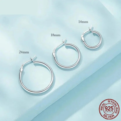 14K White Gold-Plated 925 Sterling Silver Hoop Earrings - Stylish and Hypoallergenic jewellery for Women