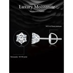Radiant Moissanite Stud Earrings | D Color Round Cut 925 Silver Gold Plated
