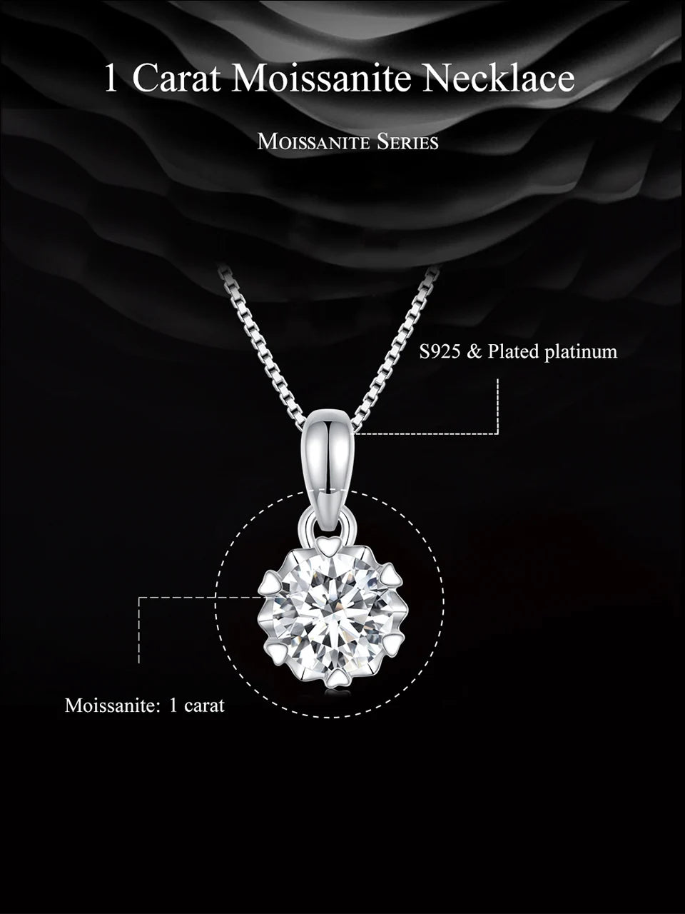 Stellar Shine 1ct Moissanite Sterling Silver Pendant Necklace - Necklaces