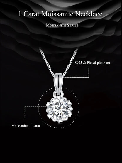 Stellar Shine 1ct Moissanite Sterling Silver Pendant Necklace - Necklaces