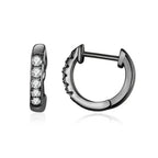14K Gold Plated 925 Sterling Silver Cubic Zirconia Cuff Earrings Trendy and Chic Sce498 D / 8 Mm