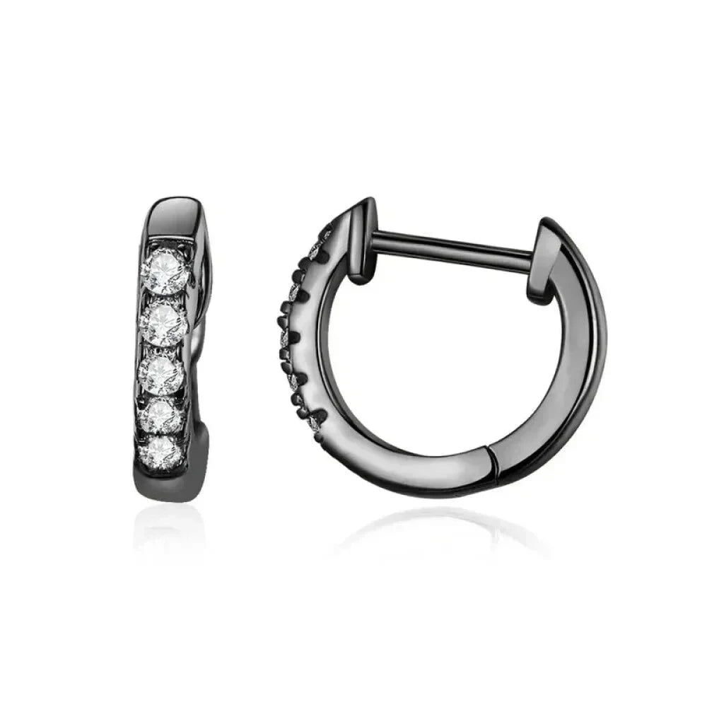 14K Gold Plated 925 Sterling Silver Cubic Zirconia Cuff Earrings - Trendy and Chic - Sce498-D / 8 Mm