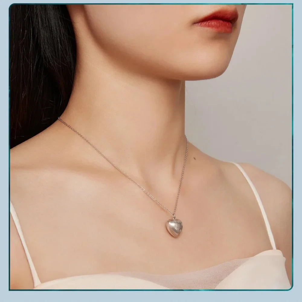 Engrave Your Love: Sterling Silver Heart Pendant Necklace with Birthstone - Engravable Necklaces