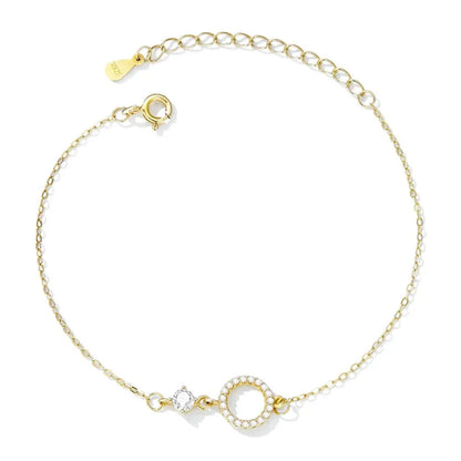 Chic 925 Sterling Silver Simple Ring Bracelet - Fine jewellery for Women Ideal Wedding Gift - Bracelets