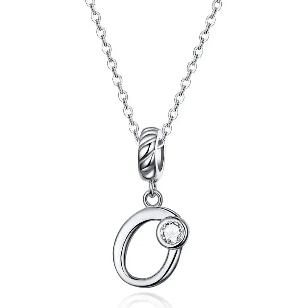 Chic and Timeless 925 Sterling Silver Initial Pendant Necklace | Platinum Plated Vintage Letter A to Z | Women’s Fine