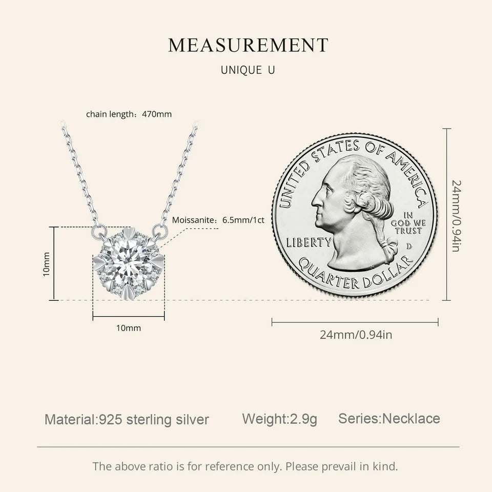 Dazzling Diamond Alternative: 1ct Moissanite Sterling Silver Pendant Necklace - Necklaces