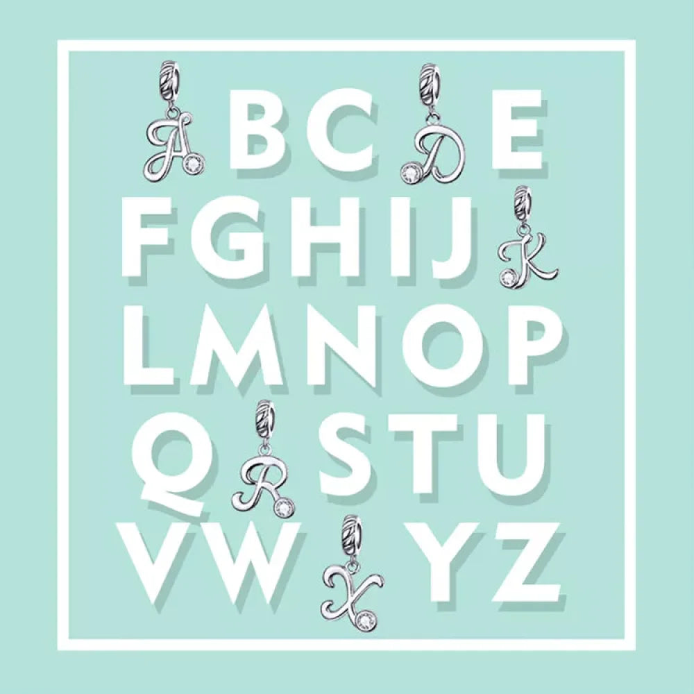 Chic and Timeless 925 Sterling Silver Initial Pendant Necklace | Platinum Plated Vintage Letter A to Z | Women’s Fine