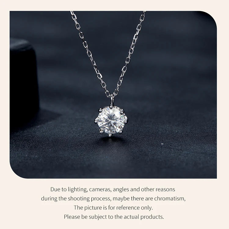 Dazzling 0.8ct Moissanite Sterling Silver Pendant Necklace - Necklaces