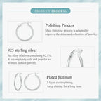 14K White Gold Plated 925 Sterling Silver Hoop Earrings Stylish And Hypoallergenic Jewelry For Women