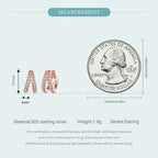 925 Sterling Silver Elegant Geometry Zircon Crystal Double Rings Ear Hoop Earrings