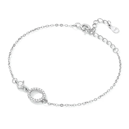 Chic 925 Sterling Silver Simple Ring Bracelet - Fine jewellery for Women Ideal Wedding Gift - Bracelets