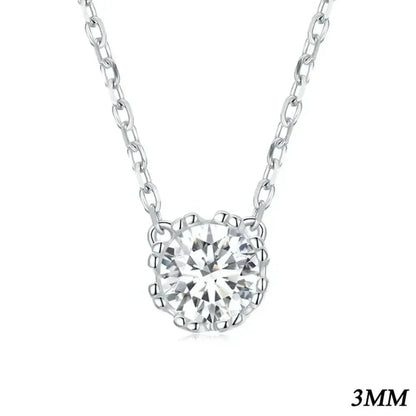 Gorgeous Shiny Choker - 925 Sterling Silver Geometric Cut Zircon Pendant Necklace - 3Mm - Necklaces
