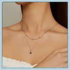 925 Sterling Silver Heart Pendant Necklace Elegant Double Layer Choker For Women Bsn168 Necklaces