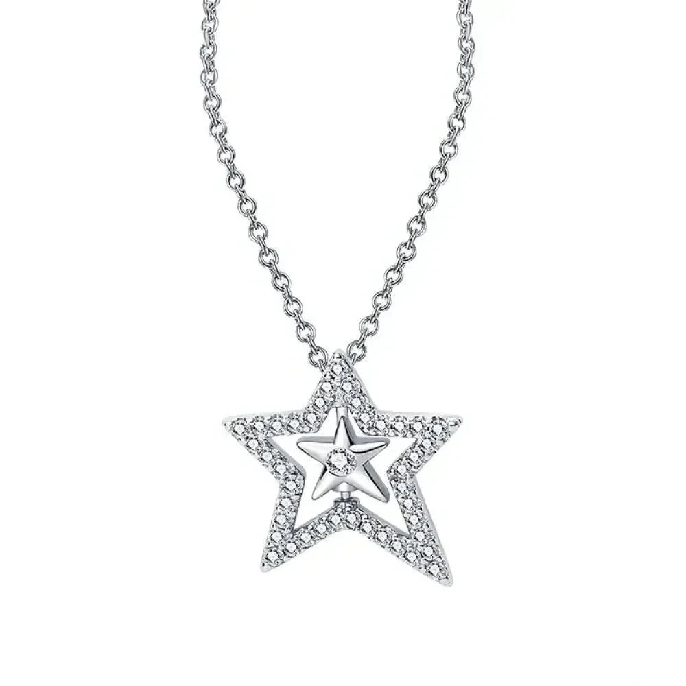 Radiate Timeless Elegance: Round CZ Pendant Necklace (925 Sterling Silver) - Cmn012 - Necklaces