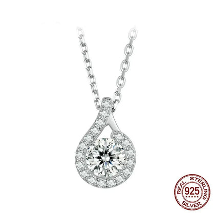 Dazzling 1ct Moissanite Sterling Silver Pendant Necklace - Necklaces