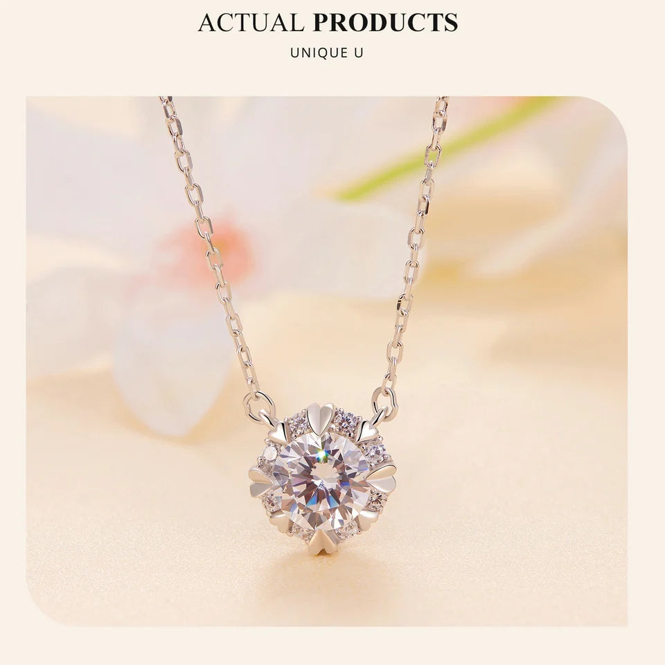 Dazzling Diamond Alternative: 1ct Moissanite Sterling Silver Pendant Necklace - Necklaces