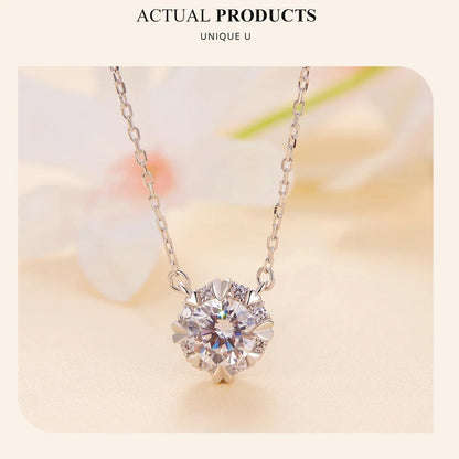 Dazzling Diamond Alternative: 1ct Moissanite Sterling Silver Pendant Necklace - Necklaces