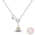 Endless Sunshine Sterling Silver Infinity Necklace With Sunflower Necklaces