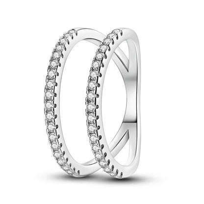 Sparkling Wishbone Sterling Silver Ring - 6 - Rings