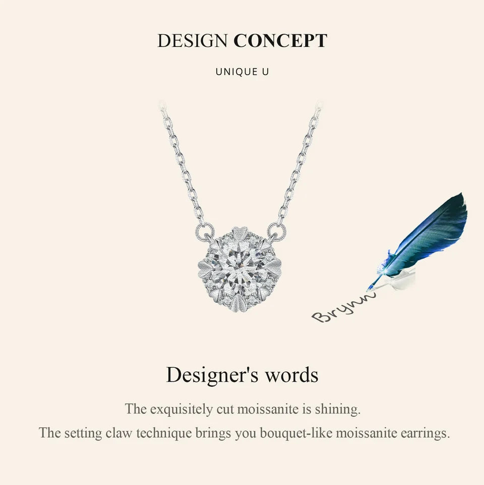 Dazzling Diamond Alternative: 1ct Moissanite Sterling Silver Pendant Necklace - Necklaces