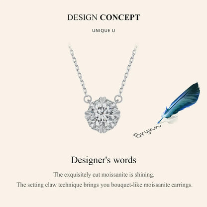 Dazzling Diamond Alternative: 1ct Moissanite Sterling Silver Pendant Necklace - Necklaces