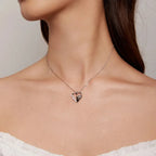 925 Sterling Silver Baby Panda Crystal Necklace | Enamel Cute Animal Charm Chain Link | Women’S Gift 17.71’’ Scn453