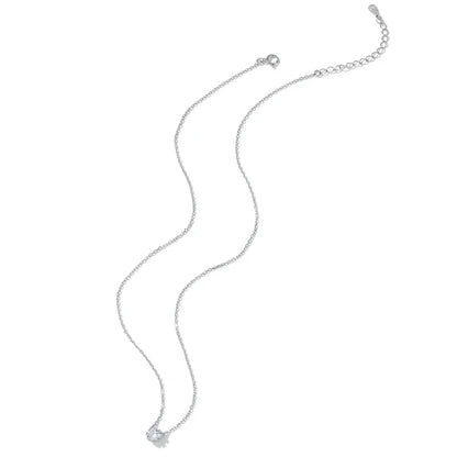 Gorgeous Shiny Choker - 925 Sterling Silver Geometric Cut Zircon Pendant Necklace - Necklaces