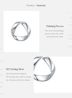 925 Sterling Silver Minimalist Wavy Stud Earrings Women Fine Jewelry