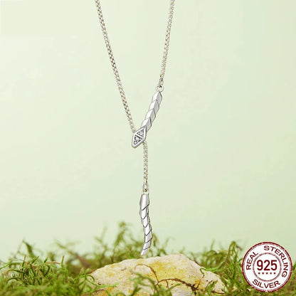 925 Sterling Silver Snake Pendant Necklace - Gothic-Inspired jewellery for Women - Necklaces