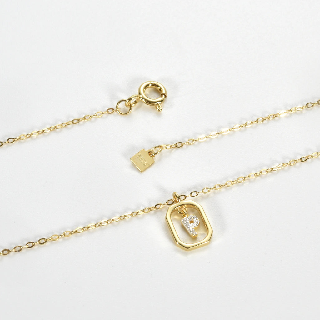 Personalized Initial Sterling Silver Pendant Necklace - Necklaces
