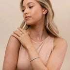 Exquisite 925 Sterling Silver Adjustable Tennis Bracelet Platinum Plated With Clear 3Mm Cubic Zirconia Bracelets