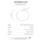 925 Sterling Silver Gold Cable Chain Bracelet | Hollow Link Women’S Fashion Jewelry Scb221 Bracelets