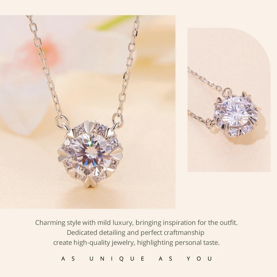 Dazzling Diamond Alternative: 1ct Moissanite Sterling Silver Pendant Necklace - Necklaces