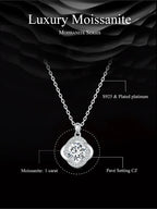 Lucky Clover 1ct Moissanite Sterling Silver Pendant Necklace Necklaces