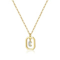 Personalized Initial Sterling Silver Pendant Necklace Gold C Necklaces