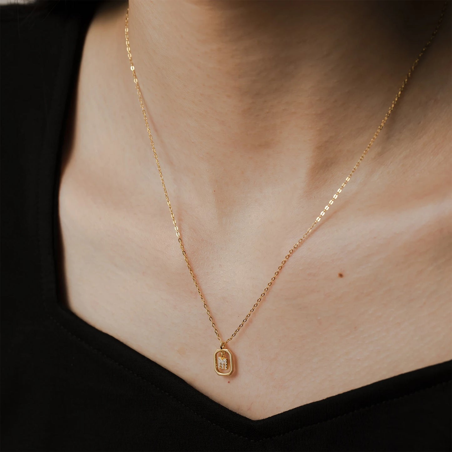 Personalized Initial Sterling Silver Pendant Necklace - Necklaces