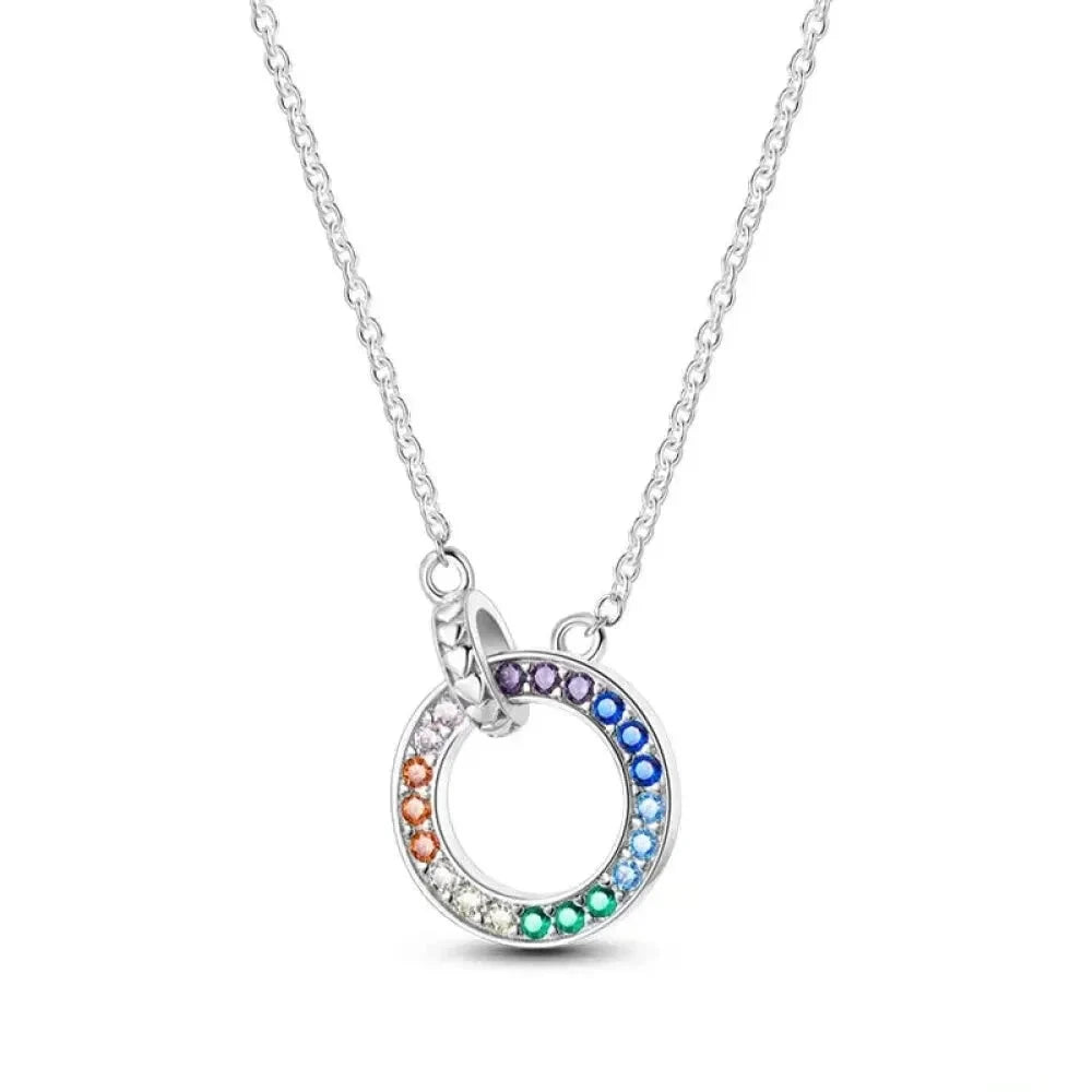 Radiate Timeless Elegance: Round CZ Pendant Necklace (925 Sterling Silver) - Kjn016 - Necklaces