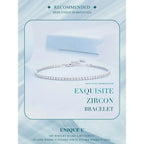 Exquisite 925 Sterling Silver Adjustable Tennis Bracelet Platinum Plated With Clear 3Mm Cubic Zirconia Bracelets