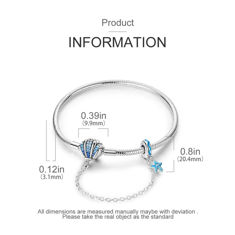 Coastal Sterling Silver Charm Bracelet With Sparkling Seashell - Bracelets