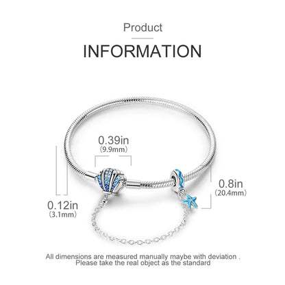 Coastal Sterling Silver Charm Bracelet With Sparkling Seashell - Bracelets