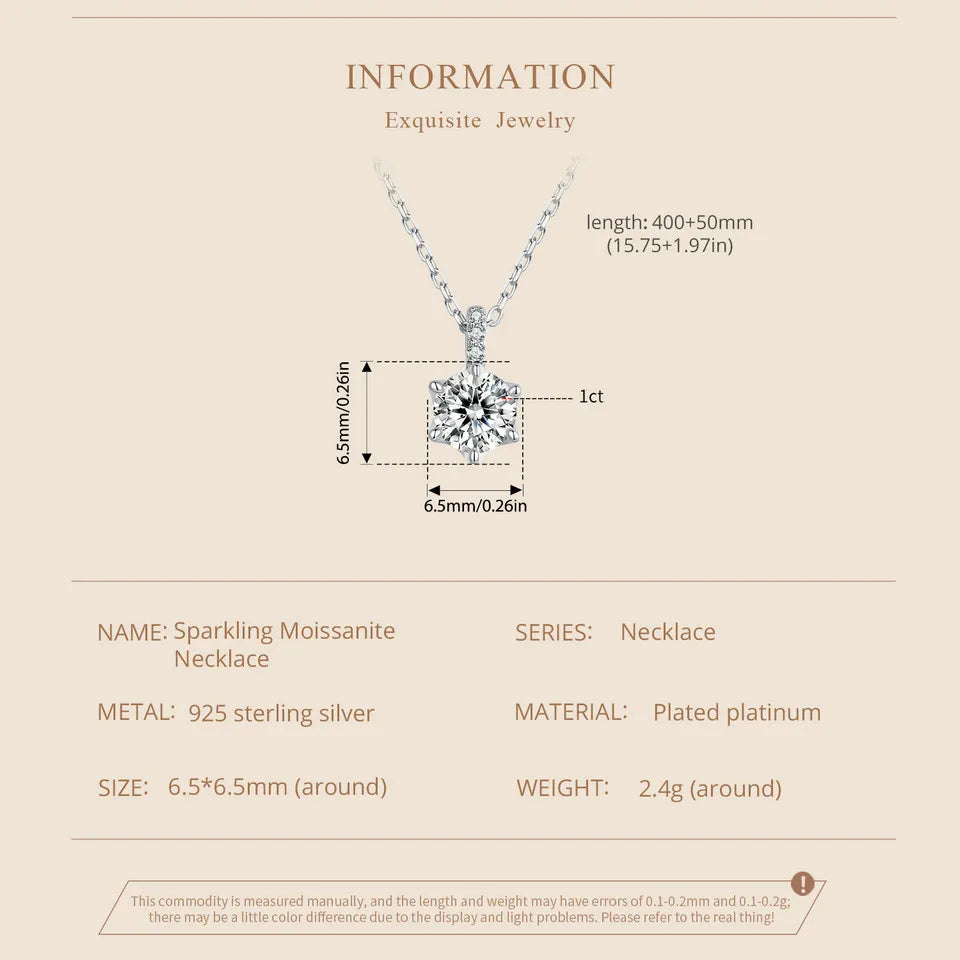 Glamorous Gem 1ct Moissanite Sterling Silver Pendant Necklace - Necklaces