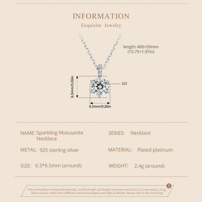 Glamorous Gem 1ct Moissanite Sterling Silver Pendant Necklace - Necklaces