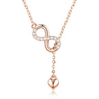 Forever Love: Delicate Infinity Necklace In Sterling Silver Rose Gold Necklaces