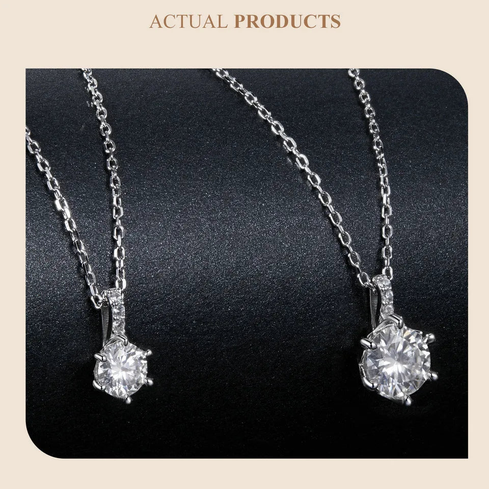 Glamorous Gem 1ct Moissanite Sterling Silver Pendant Necklace - Necklaces