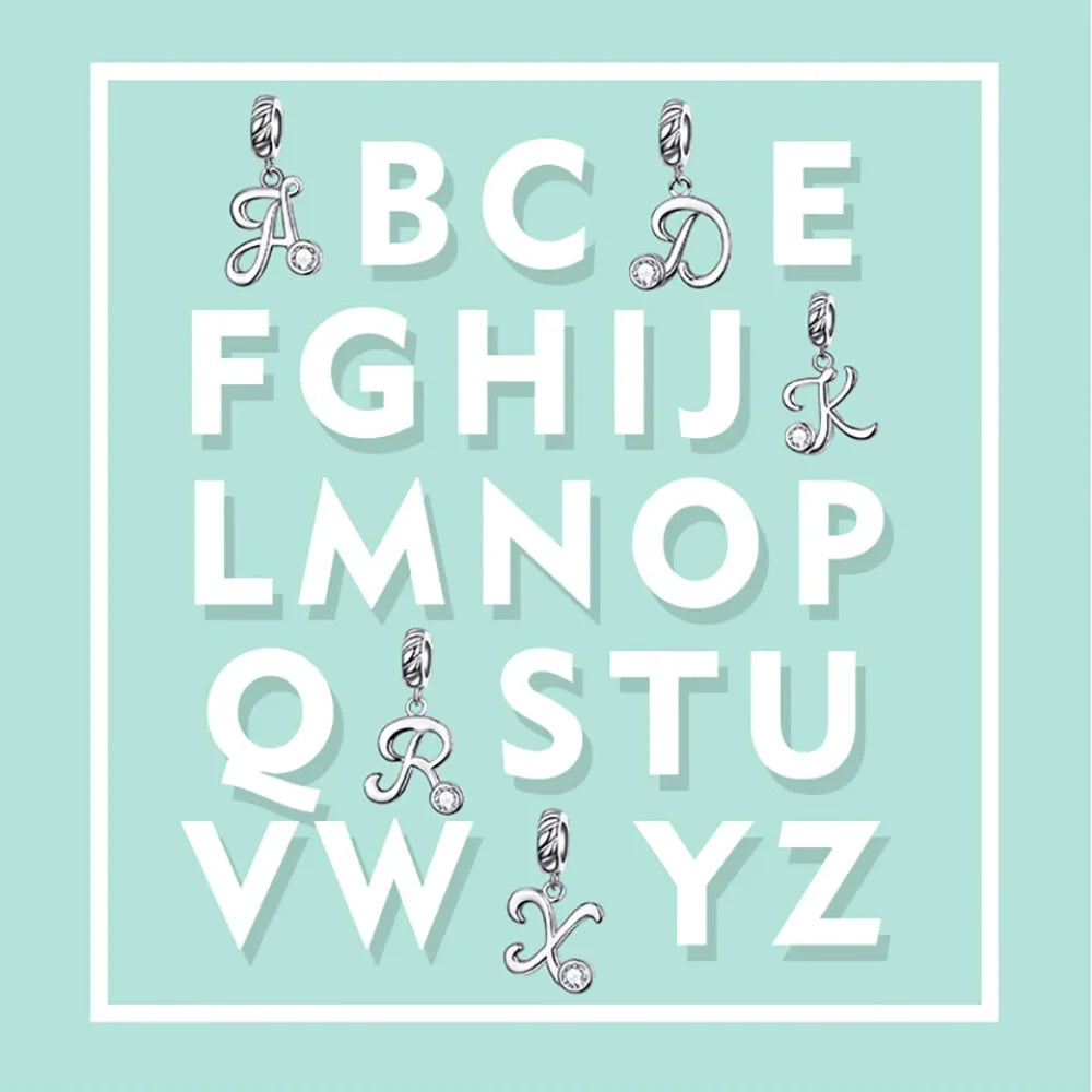 Chic and Timeless 925 Sterling Silver Initial Pendant Necklace | Platinum Plated Vintage Letter A to Z | Women’s Fine